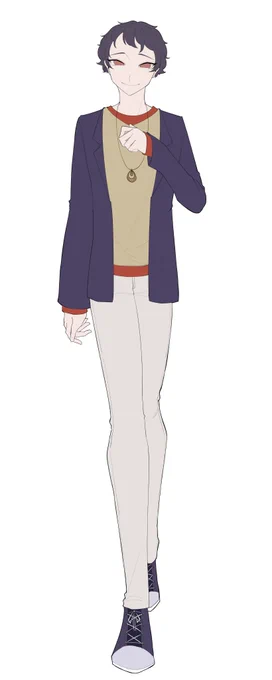 新作の男、色分け完了～ 星河 実 (ほしかわ みのる)という男です。 ハロウィンに新作出ます。 #めがねの天ぷら