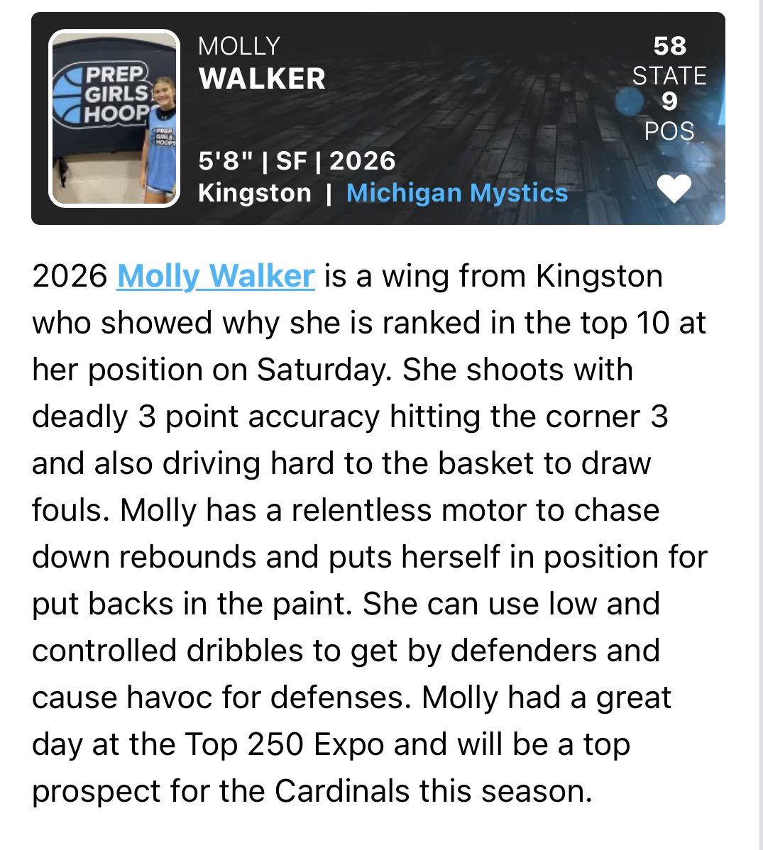 MollyWalker_7's tweet photo. Thank you for the write up and recognition. Super fun event!!  @PGHMichigan @MichHSBball @CoachEvanBell @HankampScott https://t.co/fLw2ouycmo