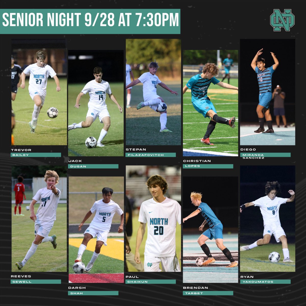 NOHSBoysSoccer's tweet photo. Mustang Nation come out and support these 10 awesome Seniors on Senior Night tomorrow vs Male at 7:30pm! https://t.co/ZyQcDFCCEn