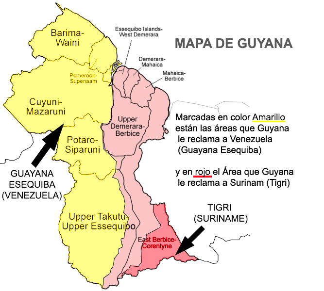 SurinameCentral's tweet photo. Damas y caballeros, Los medios de comunicación han escrito muchos artículos sobre el Esequibo y cómo Guyana es la víctima, blabla, pero ninguno menciona que es la misma Guyana la que también está tratando de robarle a Surinam el área del Tigri. ¡Guyana tiene la costumbre de robar https://t.co/wxVDAZNNTz