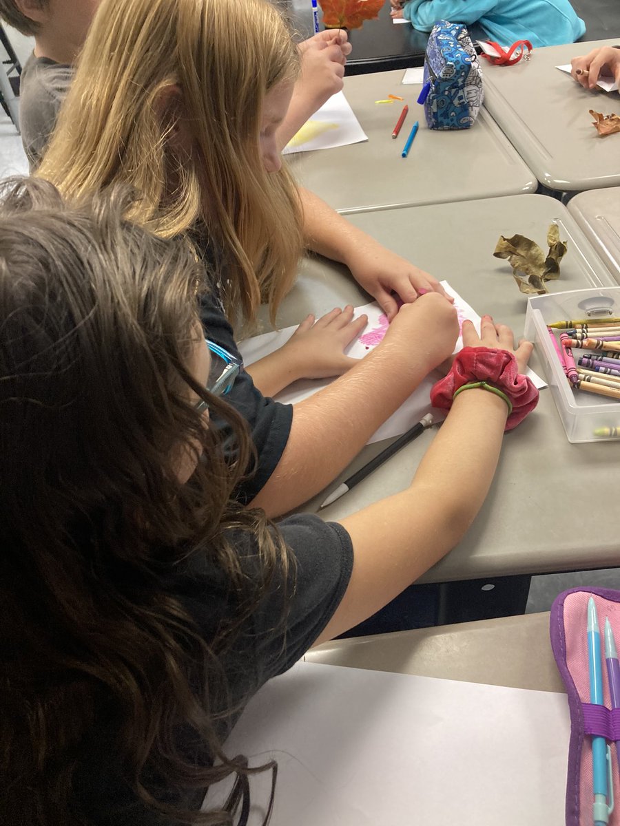 tegesdal's tweet photo. Leaf rubbings, kids love this activity! #nocomputerneeded @MysterySci #fifthgraders https://t.co/cZ9PQoFff1