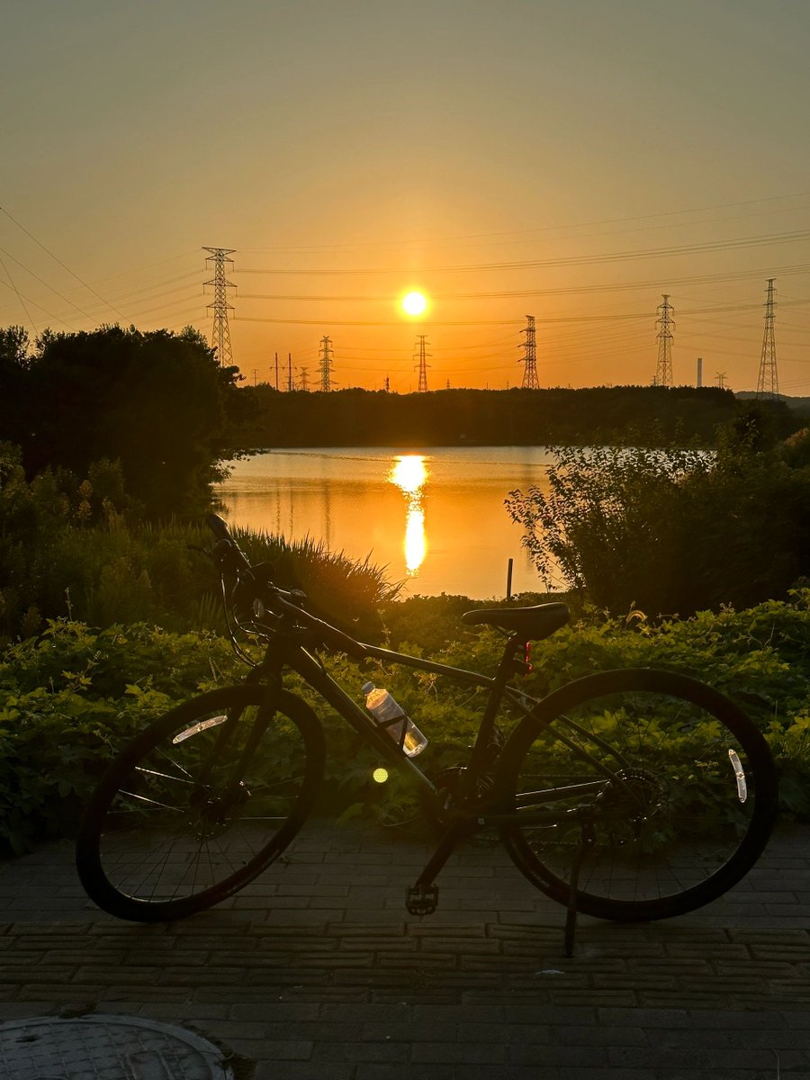 BennyKHarman's tweet photo. Good morning, as I pedaled my bicycle as a morning exercise, I was refreshed by the beauty of the sun rising from a beach, as if I had gained strength to overcome the difficulties of the day.🌞✨☀️ https://t.co/zKwbkF6qxa