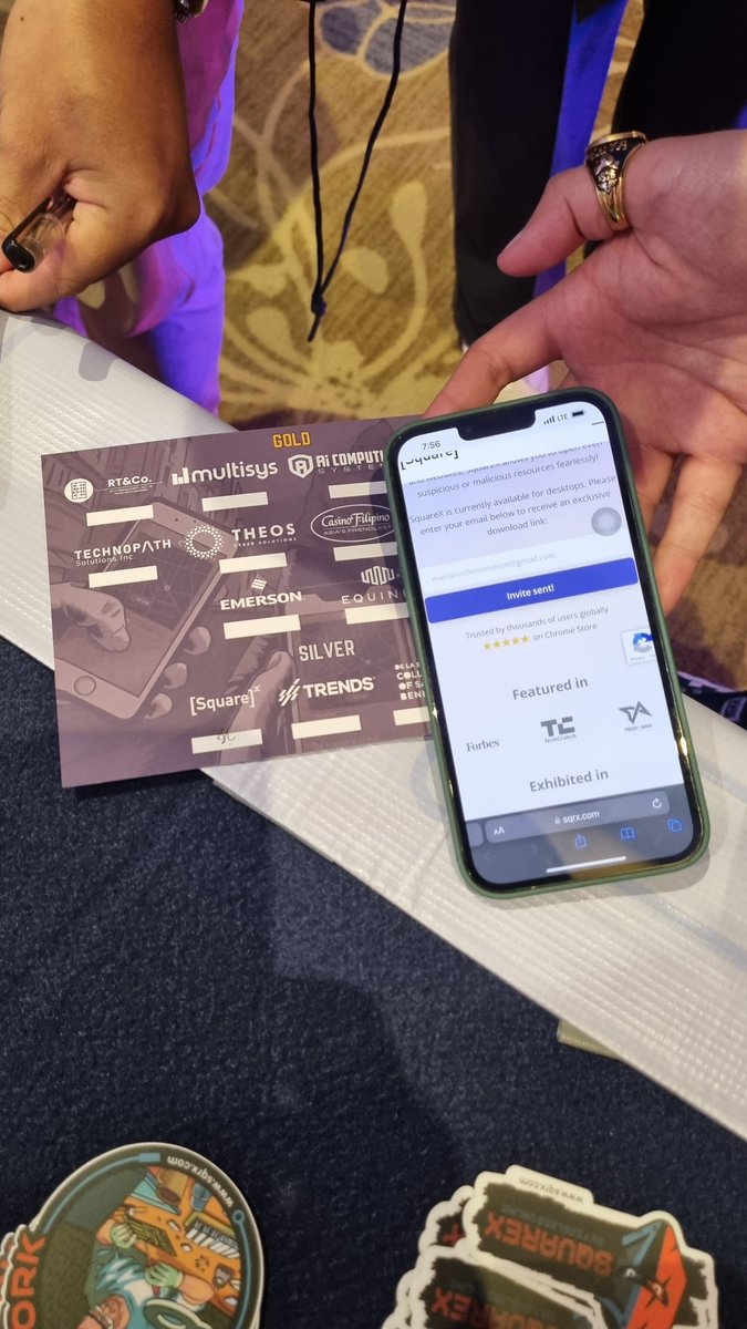 JuniceLiew's tweet photo. HUGE crowd @rootconorg! Conference starts very shortly! Excited!
Come to Ballroom 2 and we will sign your "passports" and download https://t.co/0nM4toacV5
Limited edition #SquareX stickers are up for grabs!
#Hacking #Conference #Cybersecurity @getsquarex #Rootcon17 https://t.co/K19fdc9Ci5