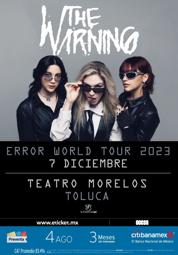 The Warning se estará presentando en la ciudad de Toluca el 7 de octubre en el teatro morelos
.
.
.
.
.
.
.
.
.
.
.
@thewarningrockband 
<a href="/TheWarningFans/">The Warning</a> 
#metaltopmx