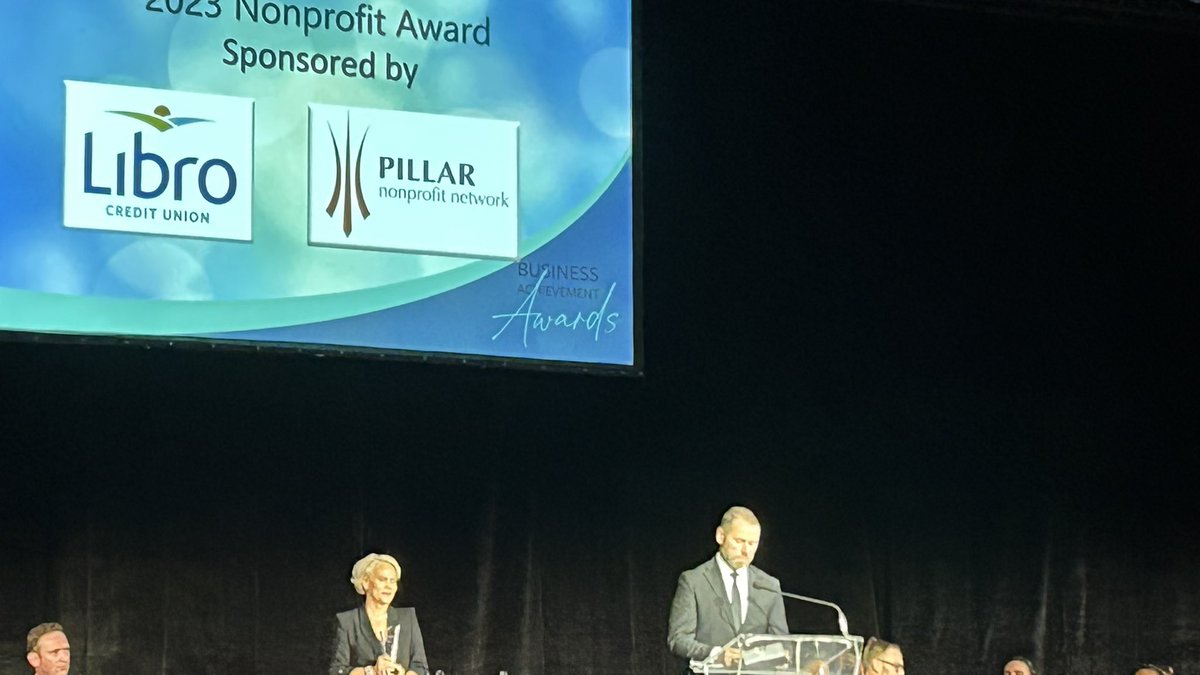 Tonight’s new <a href="/LdnOntChamber/">London Chamber of Commerce</a> #BAA23 nonprofit award  introduced by <a href="/LibroCU/">Libro Credit Union</a>’s <a href="/JordanMoatCU/">Jordan Moat</a> - with cheers to the winner <a href="/IndwellCA/">Indwell</a>