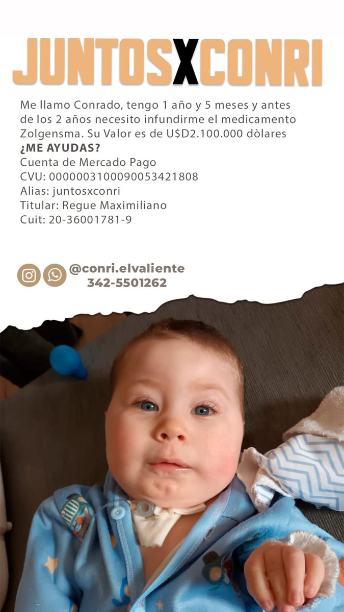 AniGalizzi's tweet photo. #JuntosxConri
Necesita la aplicación de la vacuna antes de los 2 años. 
La O.S. negó la solicitud, por ello entre todxs podemos hacer que sea posible!!! 🤞🏻
❣️ Visibilizar ayuda
❣️ Colaborar económicamente también 

IG. Conri.elvaliente https://t.co/FG3Hf6uHmo