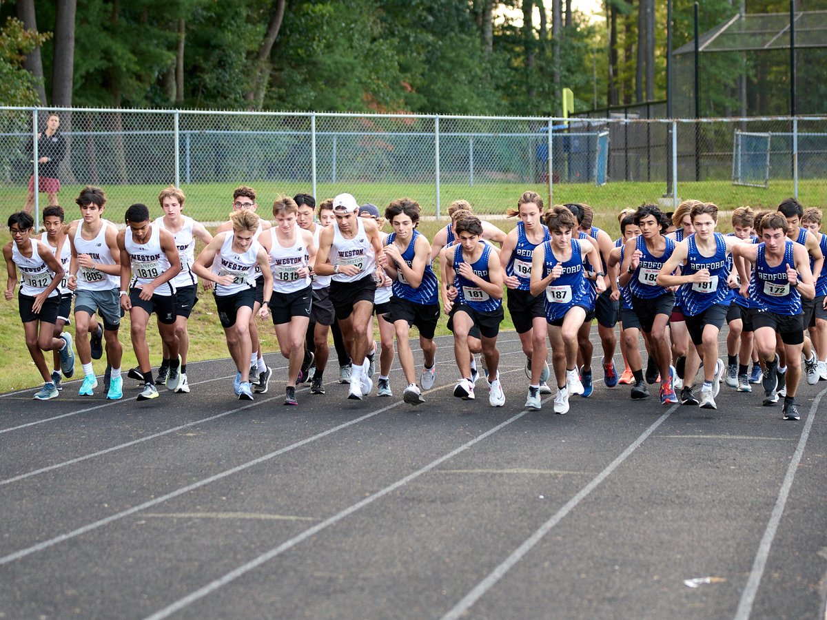 mnosal's tweet photo. Bedford Boys XC raced strong against a dominant Weston XC team. @TheRealSwagFlag @BedfordBucs https://t.co/RtxFrGcFHd
