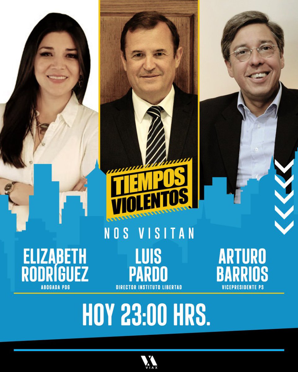 Hoy estaré en #TiemposViolentos para hablar de contingencia junto a Elizabeth Rodríguez y Alejandro Barrios. Sintoniza <a href="/viax/">VIA X</a> las 23:00!