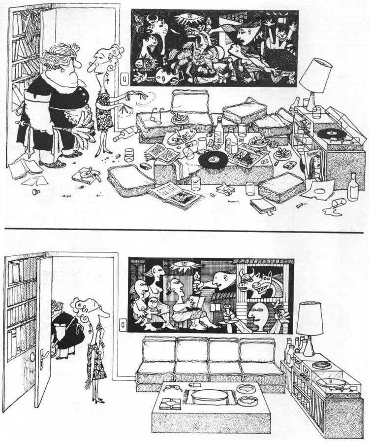 hellishdr's tweet image. Guernica según Quino. Par de maestros