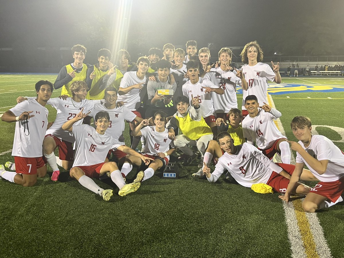 RedDevilsAD's tweet photo. And it’s a huge win for the Red Devils!  Amazing saves by Martin Contreras in PKs.   The silver brick is coming back to Hinsdale.  #HCBringYourFire https://t.co/MquJjioJdC