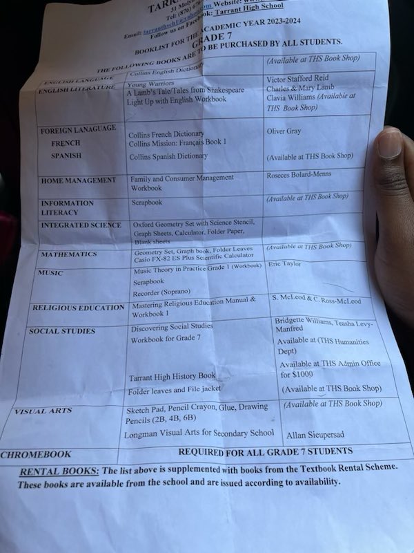 Guys cause him school fee was late his mom just got the booklist. I’m asking if anyone can assist with anything from this list. 

Retweet pleaseee