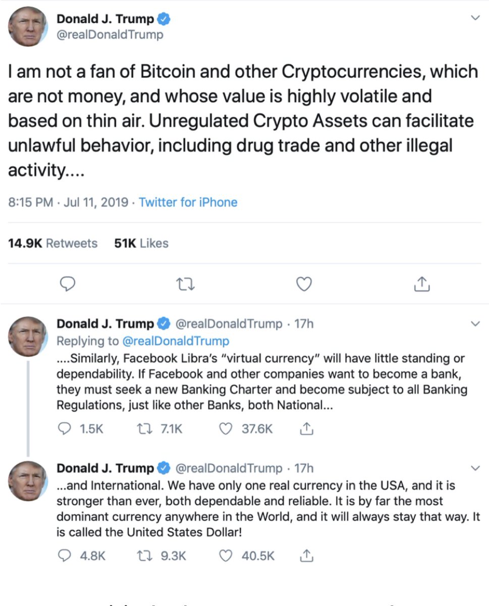 Former President Trump is on record as being strongly anti-bitcoin and anti- crypto. But crypto-voters might be one-issue voters and are a powerful and  passionate constituency, so perhaps former President Trump will change