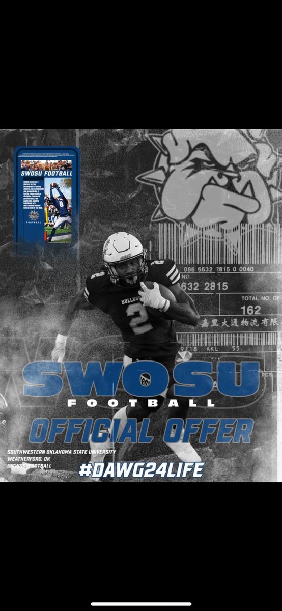 malone_hieko's tweet image. After a great conversation with @coachquise_  i am blessed to receive my first offer from Southwestern Oklahoma State University!
#AGTG #DAWG24LIFE 🐶🔵⚪️