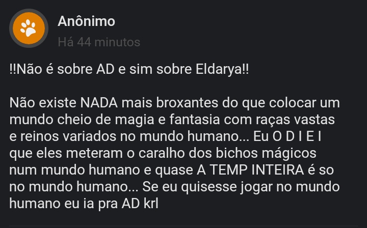 adgritos's tweet photo. 🚨 Aviso de conteúdo: SPOILER ELDARYA!!
.
.
.
Acho tão chatooo, o jogo inteiro ter um enredo de humana indo viver no mundo mágico, salvando ele e se adequando a ele, e do nada volta geral pra terra. Jogando toda a contrução do jogo e dos personagens individualmente no LIXO. - 🎸 https://t.co/G90a3rcR19