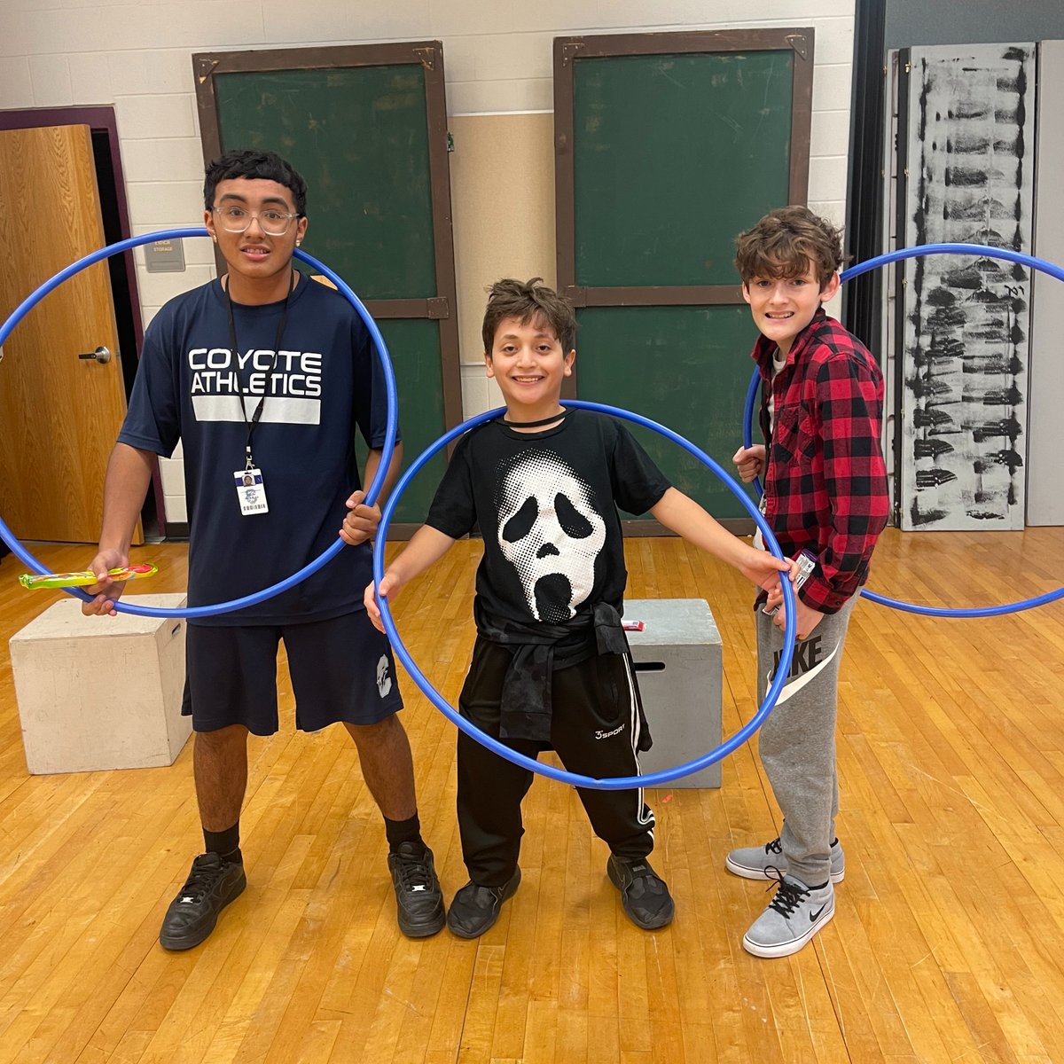 JCMSCounselors's tweet photo. Our Coyotes kicked off our first #PillarsofCharacter #MinutetoWinIt game with a Hula Hoop toss. All teams showed honesty & integrity.
Congratulations to our winning 6th, 7th, and 8th grade teams! Remember to nominate staff or students for #Trustworthiness with the QR code💙 https://t.co/XGAdJP4DFl