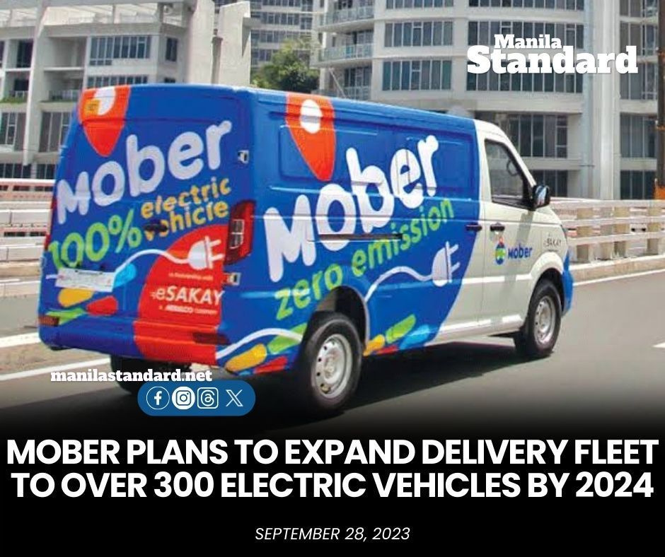 mnlstandardph's tweet photo. Logistics provider #Mober is beefing up its delivery fleet with at least 300 #electricvehicles by 2024, chief executive Dennis Ng said Wednesday. 

READ MORE:
https://t.co/5evE97IhzJ https://t.co/yYsF6g1Vqz