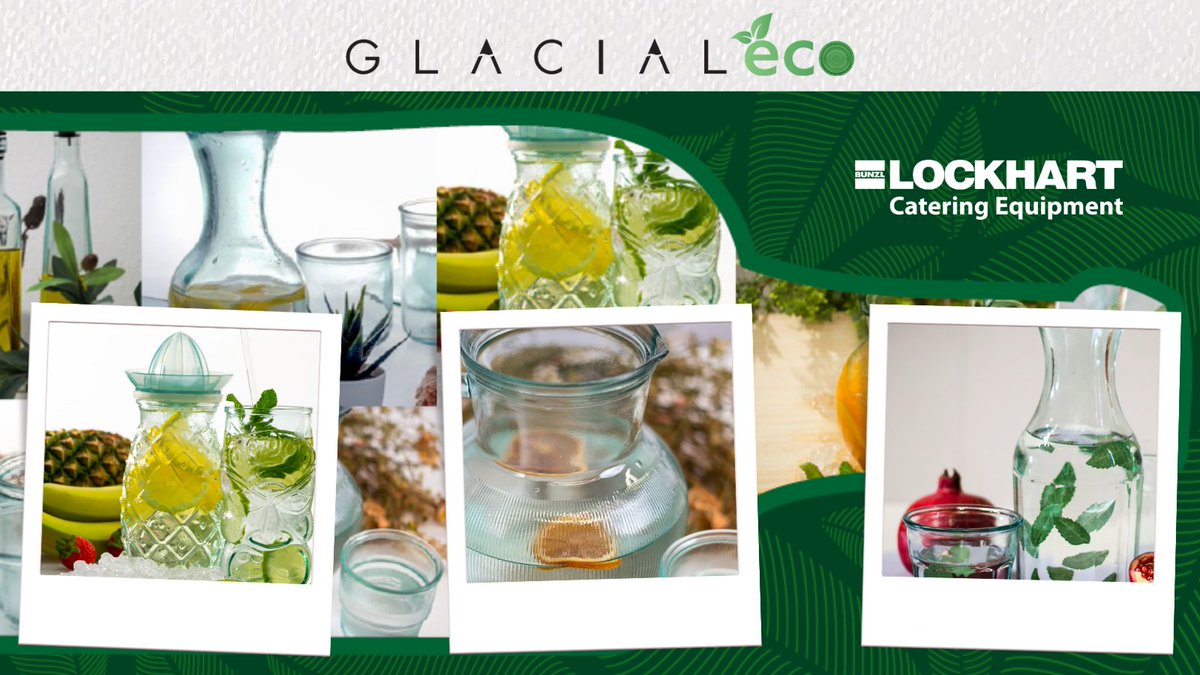 Caterertweets's tweet photo. .@BunzlLockhart unveils its new glassware brand – the Glacial Eco range, made from 100% locally sourced #recycled bottles without any additives in the manufacturing process. 

In stock now: https://t.co/9VdiuVFw1B 

#ad #glassware https://t.co/LD4BcATL32