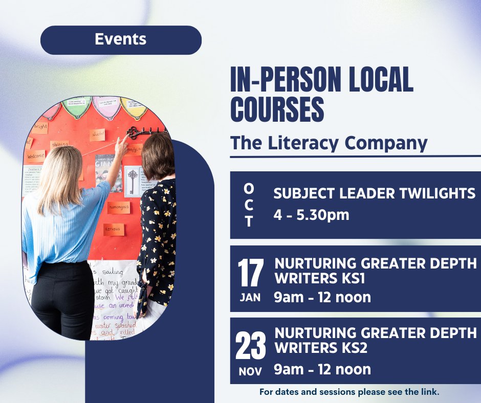 TheLCUK's tweet image. Would you like to meet with other subject leaders to discuss updates, exemplify subject leadership, &amp;amp; have a chance to ask our literacy consultants about your priorities.

Coming to Tarporley, Warrington, Runcorn &amp;amp; Manchester. 
theliteracycompany.co.uk/courses/

#edchatuk