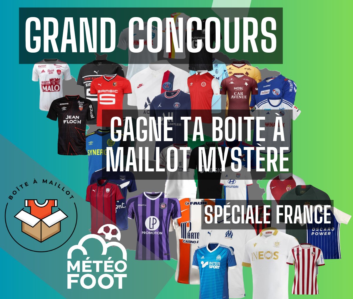 Météo Foot Maps Infos & Stats (@meteofootmaps) on Twitter photo 🚨 ÉVÉNEMENT 🚨
☀️ GRAND CONCOURS en partenariat avec <a href="/boiteamaillot/">Boîte à Maillot</a> !
🎁 À GAGNER
• Une BOÎTE à MAILLOT MYSTÈRE Spéciale FRANCE de <a href="/boiteamaillot/">Boîte à Maillot</a>!
Pour Participer :
1️⃣ RT ce tweet
2️⃣ Follow @MeteoFoot et <a href="/boiteamaillot/">Boîte à Maillot</a>
Tirage au Sort : 05/10
Bonne Chance ! 🚨 ÉVÉNEMENT 🚨
☀️ GRAND CONCOURS en partenariat avec <a href="/boiteamaillot/">Boîte à Maillot</a> !
🎁 À GAGNER
• Une BOÎTE à MAILLOT MYSTÈRE Spéciale FRANCE de <a href="/boiteamaillot/">Boîte à Maillot</a>!
Pour Participer :
1️⃣ RT ce tweet
2️⃣ Follow @MeteoFoot et <a href="/boiteamaillot/">Boîte à Maillot</a>
Tirage au Sort : 05/10
Bonne Chance !
