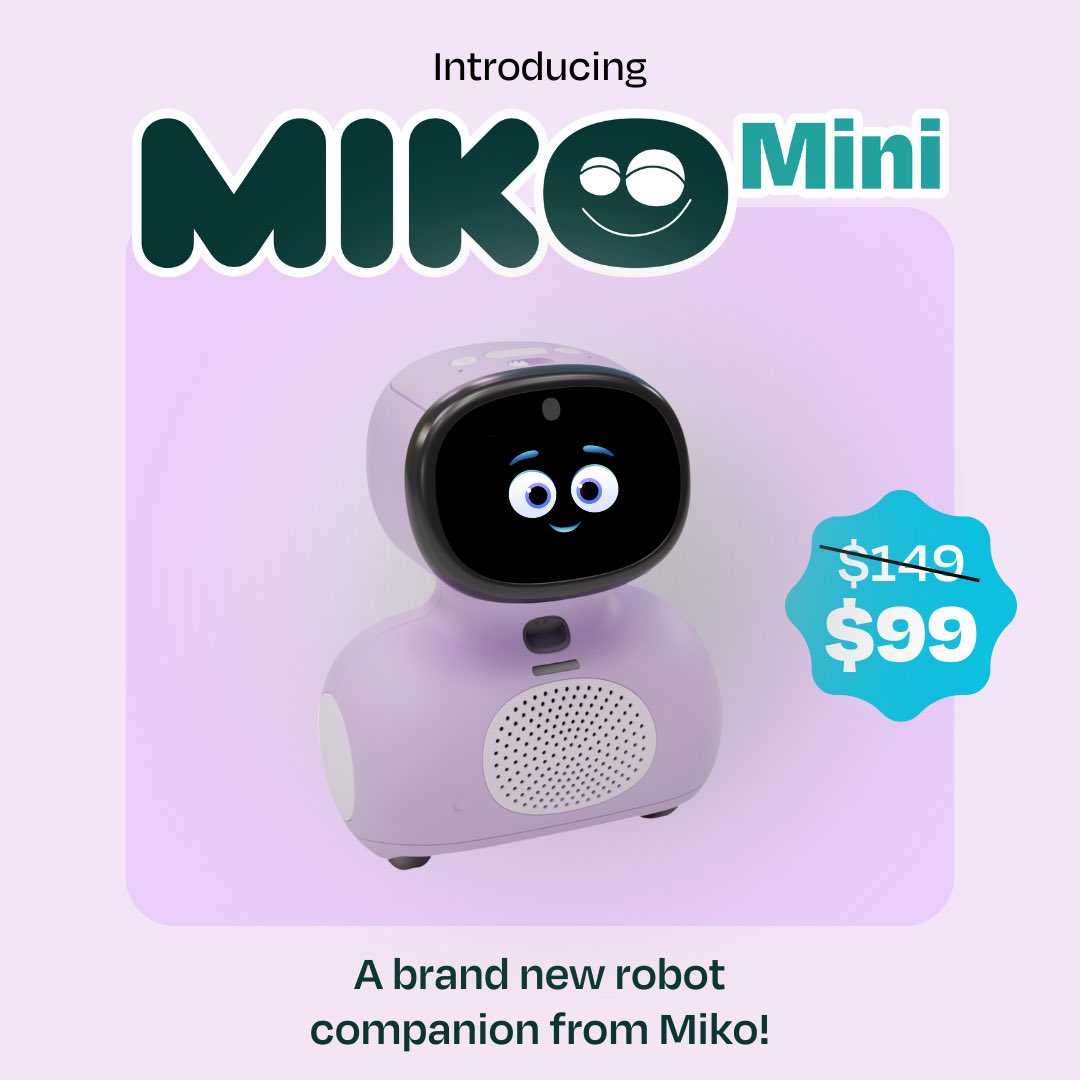 mikorobotusa's tweet image. Meet Miko Mini - the newest member of our Miko family! 🌟
Designed to delight and educate, this compact wonder is available in two stunning colors to match your style. Dive into a world of interactive fun and vibrant hues with Miko Mini!
#MikoMini #MikoFamily #RobotForKids