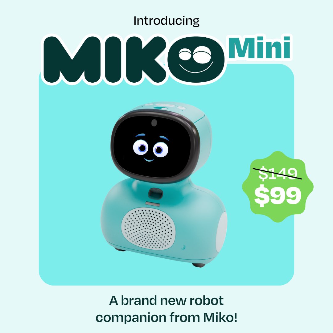 mikorobotusa's tweet image. Meet Miko Mini - the newest member of our Miko family! 🌟
Designed to delight and educate, this compact wonder is available in two stunning colors to match your style. Dive into a world of interactive fun and vibrant hues with Miko Mini!
#MikoMini #MikoFamily #RobotForKids