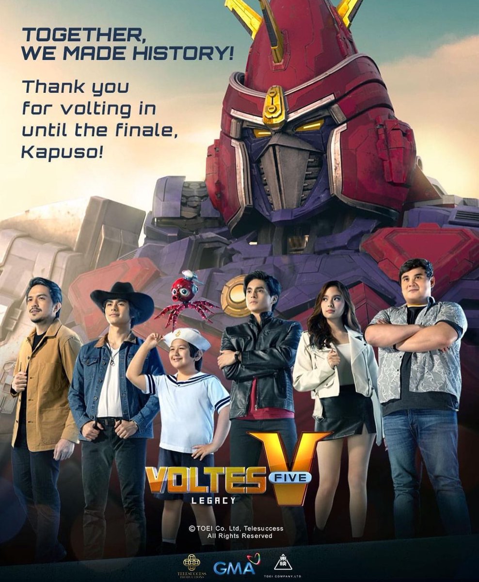 ASIAN ACADEMY CREATIVE AWARDS 2023

GMA’s biggest adaptation of the year @VoltesVLegacy wins 2023 AACA National Winners:

BEST ANIMATED SERIES
BEST VISUAL OR SPECIAL FX IN A TV SERIES

Congratulations Voltes V LEGACY team! @GMADrama @MiguelTanfelix_ @YsaOrtega_ #VoltesVLegacy