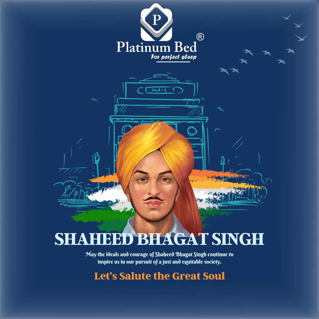 Platinum Bed fit for a dreamer, just like Shaheed Bhagat Singh who dared to dream of a free India.✨

#PlatinumBed  #InspirationalSleep #ShaheedBhagatSingh #BhagatSingh #BirthAnniversary #ShaheedBhagatSinghBirthday #SleepLuxuriously #LuxuriousMattress #mattress #premiummattress