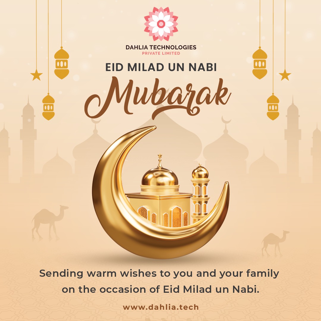 May the blessings of #Eid illuminate our path and lead us to #success and #happiness.

Wishing you all a joyous and peaceful Eid from the entire team at #DahliaTechnologies

#EidWishes #DahliaTech #Eid2023 #EidMiladUnNabi #EidMubarak #EidCelebrations #festiveseason #festivevibes