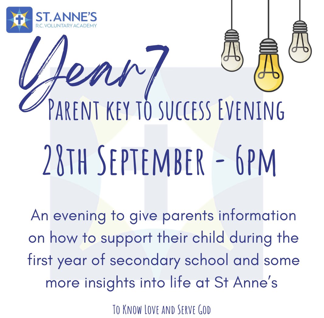 StAnnesRCVA's tweet photo. We are looking forward to welcoming all the Y7 parents tonight to our Information Evening at 6pm #ThisIsStAnnes #knowloveserve https://t.co/eYa2dfBInm