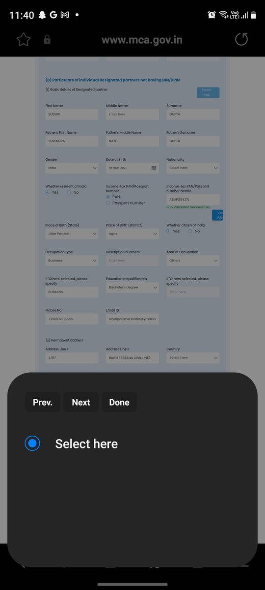 CS_Ritika's tweet photo. Dear @HelpdeskMCA21V3 @LTIMindtreeOFCL 

We are trying to incorporate a company but drop down box are not working. We have tried multiple browsers and every possible way but no resolution. https://t.co/6KDRl6P0rr