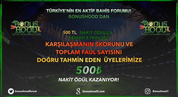 🩷Bonushood Forumundan Üyelerine Etkinlik🩷

🇪🇸 Barcelona ⚔️ Sevilla  🇪🇸

🎁Kişi Sınırı Yok 🩷 500 TL NAKİT ÖDÜL🎁

Kurallarımız ;   

🌟RT + FAV             
🌟#bonushood hashtag ile  5 Arkadaşını Etiketle  , Twitter linkin ile konuya yaz

l24.im/pyJaT2

#denemebonusu