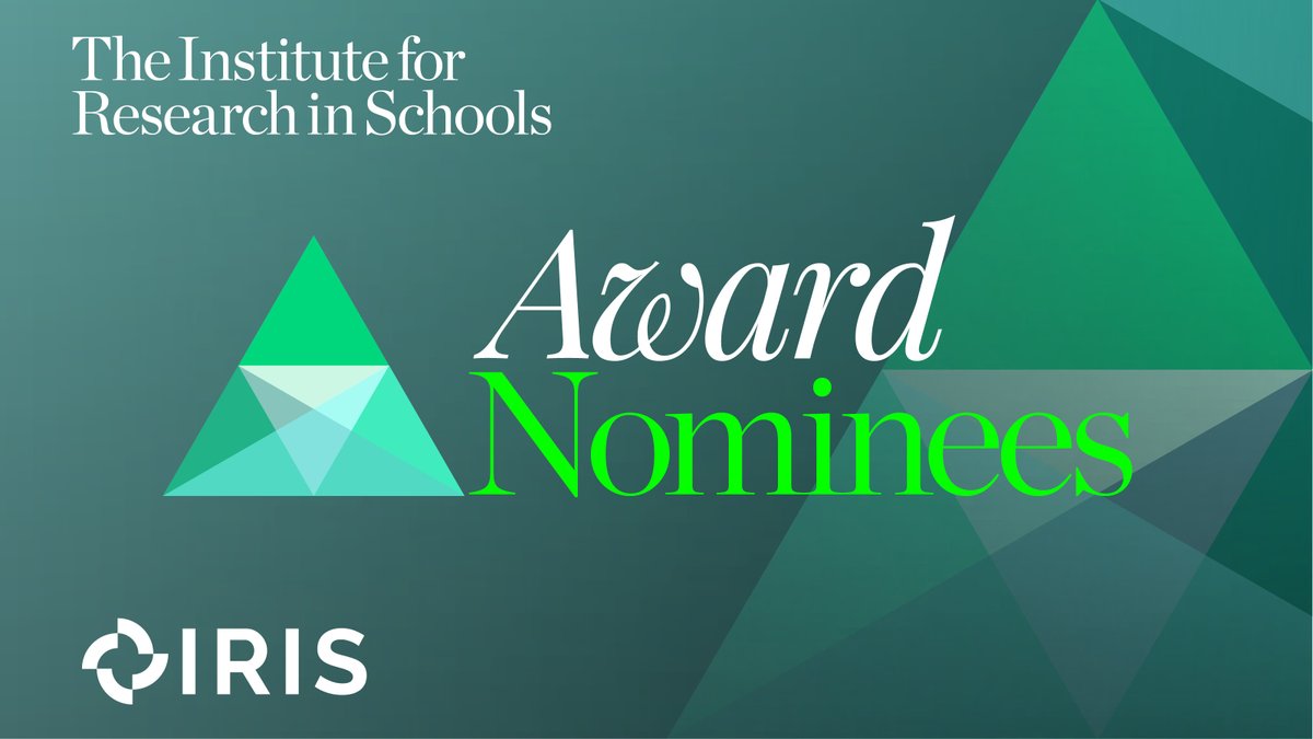 Research in Schools (@researchinsch) on Twitter photo Announcing the IRIS Awards 2023 nominees 🏆✨
The IRIS Awards are an opportunity to shine a light on the incredible research being done by young people in secondary schools, sixth forms & colleges as well as the teachers and partners who inspire them.
researchinschools.org/news/iris-awar… Announcing the IRIS Awards 2023 nominees 🏆✨
The IRIS Awards are an opportunity to shine a light on the incredible research being done by young people in secondary schools, sixth forms & colleges as well as the teachers and partners who inspire them.
researchinschools.org/news/iris-awar…