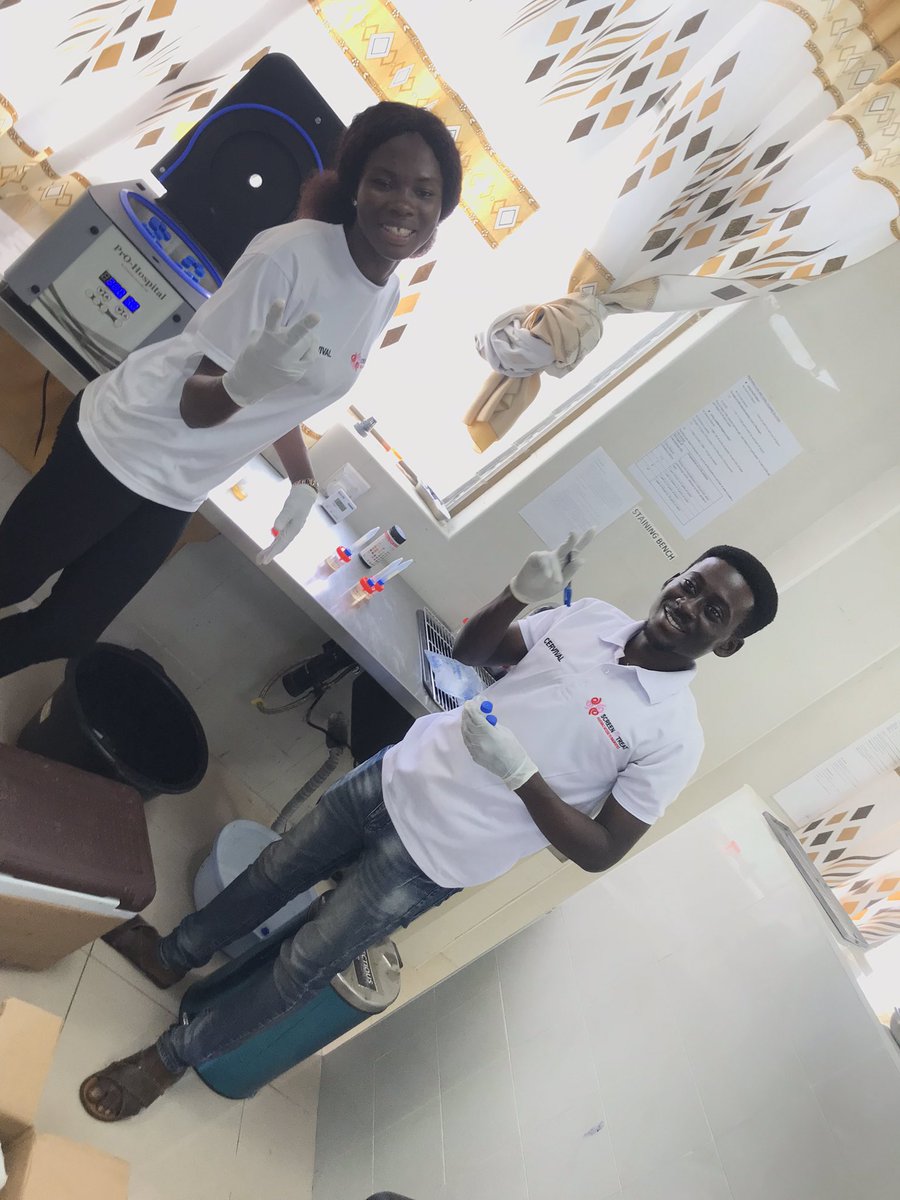 RabbiBaidoo1's tweet photo. Excited to be on the field! 😌We (@screenandtreat) touched down in the Tain Dist. Ghana to continue our screening for #HPV and #Schisto among women.

The Tain district hospital alleviated the pressure for us to carry on our on-site lab analysis. 
#UENR @CeRAB_UENR @timmy_donkoh https://t.co/fJ9QXqI0r0