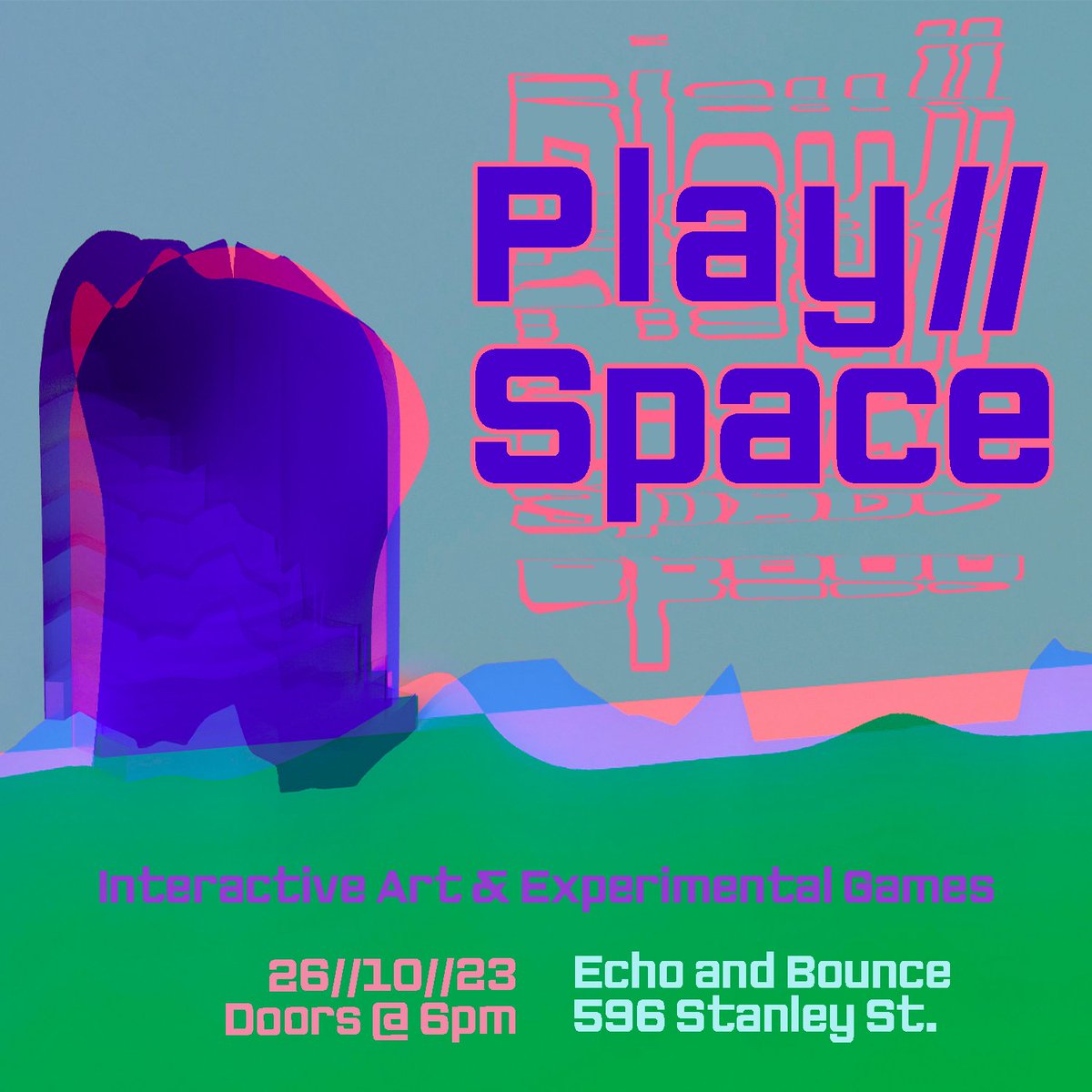 We're excited to announce play//space! 

This is a casual social event to chat, have some drinks, and play some weird games. 

We've curated 5 experimental games/experiences/things made by local developers.

There isn’t a particular theme, just explorations of what games can be.