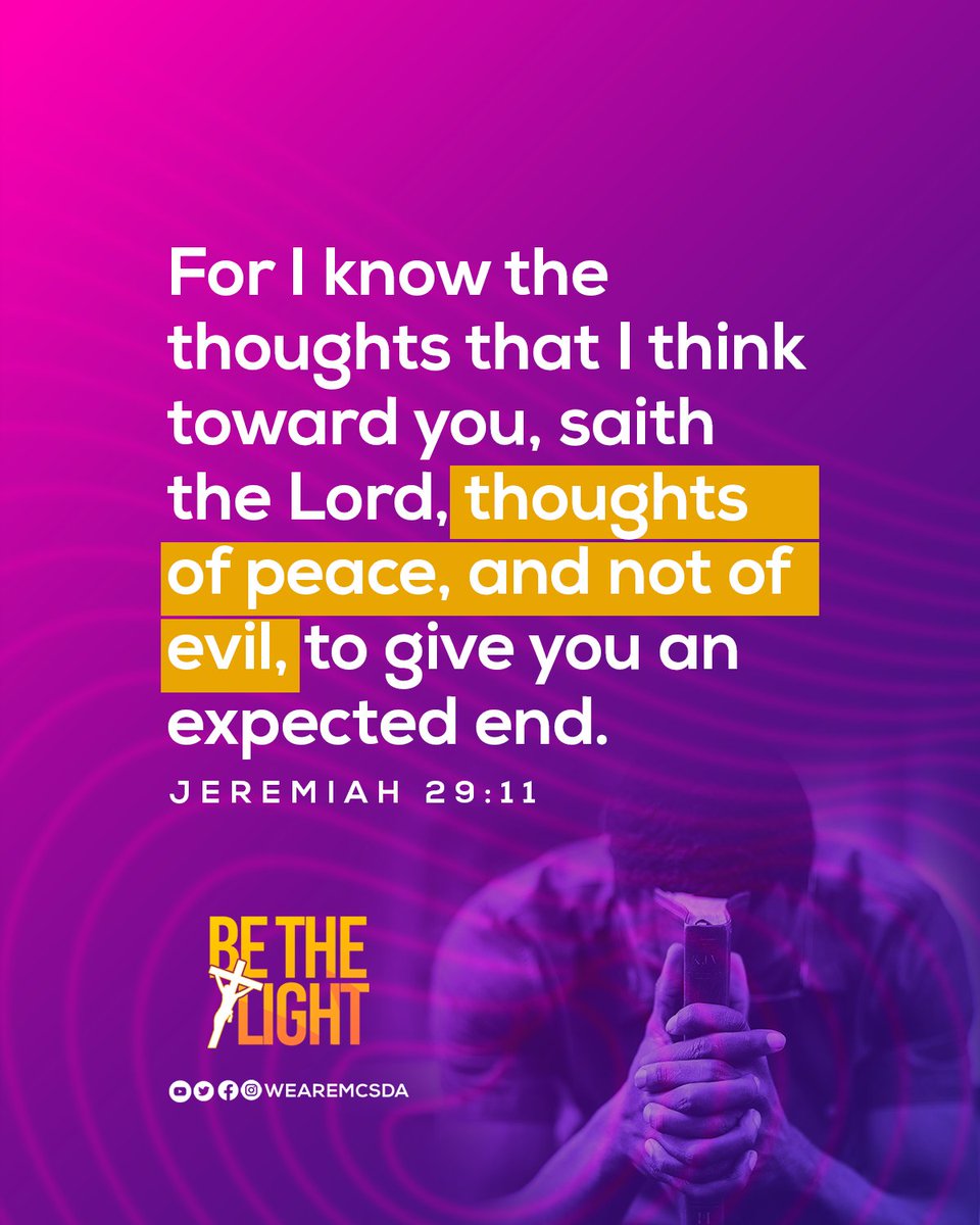 hopechannelgh's tweet photo. For I know the thoughts that I think toward you, saith the LORD, thoughts of peace, and not of evil, to give you an expected end. ~Jeremiah 29:11

#MadinaCentral #WeAreMCSDA #IWillGo #BeTheLight #GoWithJesus #Adventist #ChurchDedicationYear https://t.co/XTqz6LcFc8