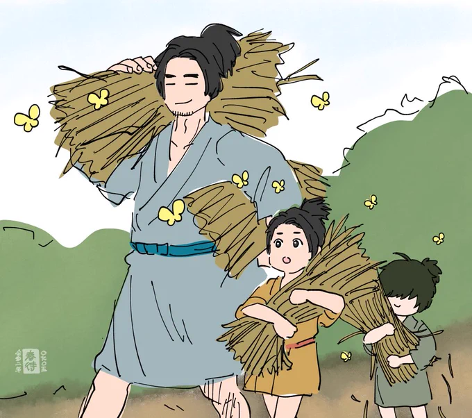 遠い日のくわわシリーズは妄想が捗る…!
戦国時代の村の暮らしの絵本見て、意識されないけど人間に混じってお手伝いしてる付喪神がいたかもな…とか考えたり、素直だったのかな〜生意気だったのかな〜とか想像すると楽しい 
