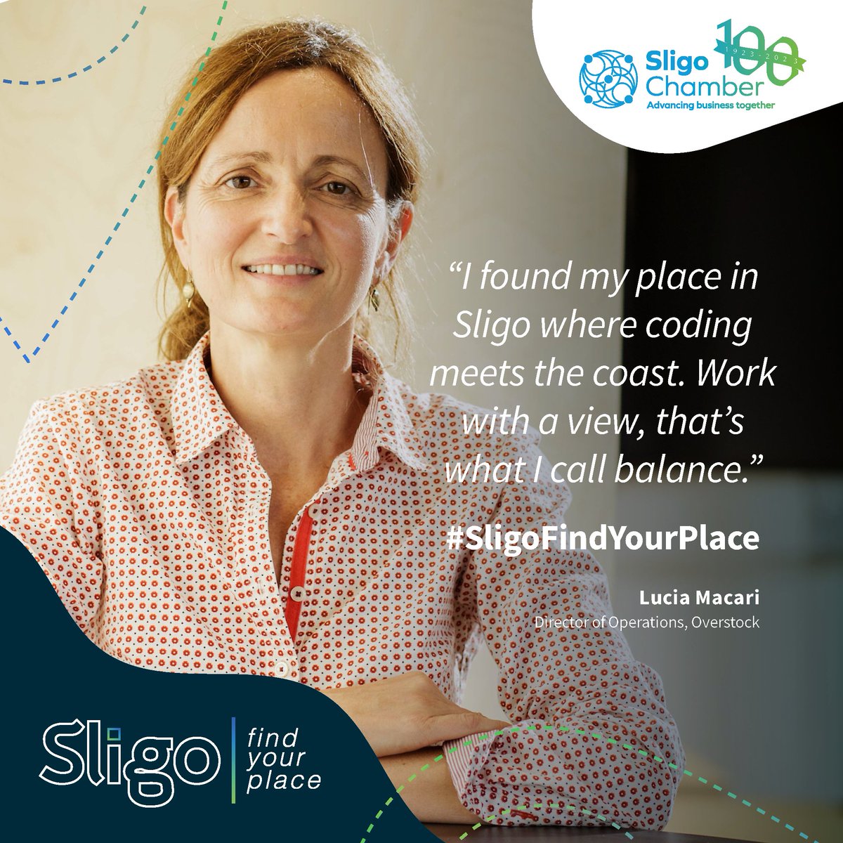 SligoChamber's tweet image. Lucia Macari, Head of Operations at @OstkIreland,  found her place in Sligo where coding meets the coast. 🏄‍♀️

#SligoFindYourPlace #Overstock #FindYourPlace #Sligo #Chamber100 #SligoChamberofCommerce