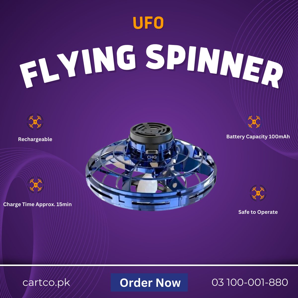 CartcoPakistan's tweet photo. Experience the future of fun with the FlyNova UFO Fingertip Upgrade Flying Spinner! Elevate your playtime to new heights
Order Now ! https://t.co/MphMuNKYrY
#Cartco #FlyingSpinner #Spinner #FlyNova #UFO https://t.co/9grlV1hIwq