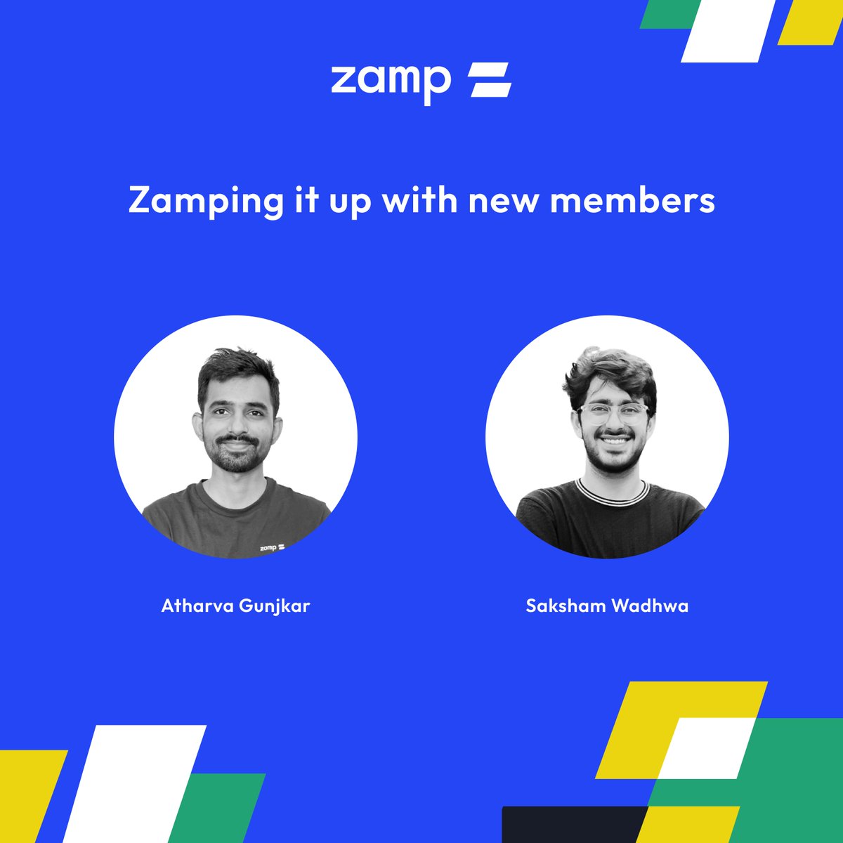 zamp_ai's tweet image. Welcoming Atharva and Saksham to the team!🚀
We are super- thrilled to have you on board. We look forward to working together and together, we will explore new horizons, overcome challenges, and create remarkable successes. Here's to a future filled with endless possibilities.