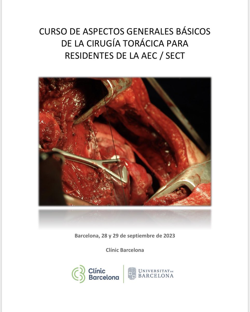 Thoracic Surgery Hospital Clinic (@thorsurghclinic) on Twitter photo ‼️CURSO DE ASPECTOS GENERALES BÁSICOS DE LA CIRUGÍA TORÁCICA PARA RESIDENTES DE LA <a href="/sectoracica/">sectoracica-aec</a> <a href="/SECTtoracica/">SECT</a>
Hoy en <a href="/hospitalclinic/">Hospital Clínic</a> ‼️CURSO DE ASPECTOS GENERALES BÁSICOS DE LA CIRUGÍA TORÁCICA PARA RESIDENTES DE LA <a href="/sectoracica/">sectoracica-aec</a> <a href="/SECTtoracica/">SECT</a>
Hoy en <a href="/hospitalclinic/">Hospital Clínic</a>