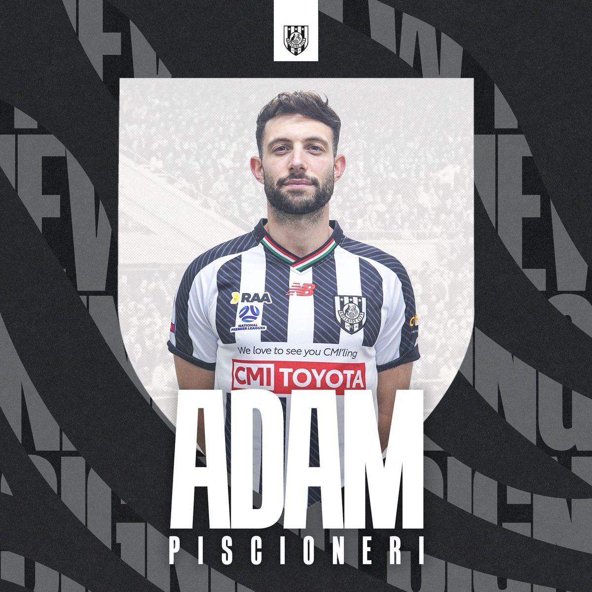 AdelaideCityFC's tweet photo. Adelaide City is thrilled to announce the signing of midfield maestro, Adam Piscioneri for season 2024!

⚫️⚪️

#ThisIsOurCity https://t.co/EceFMvppa5