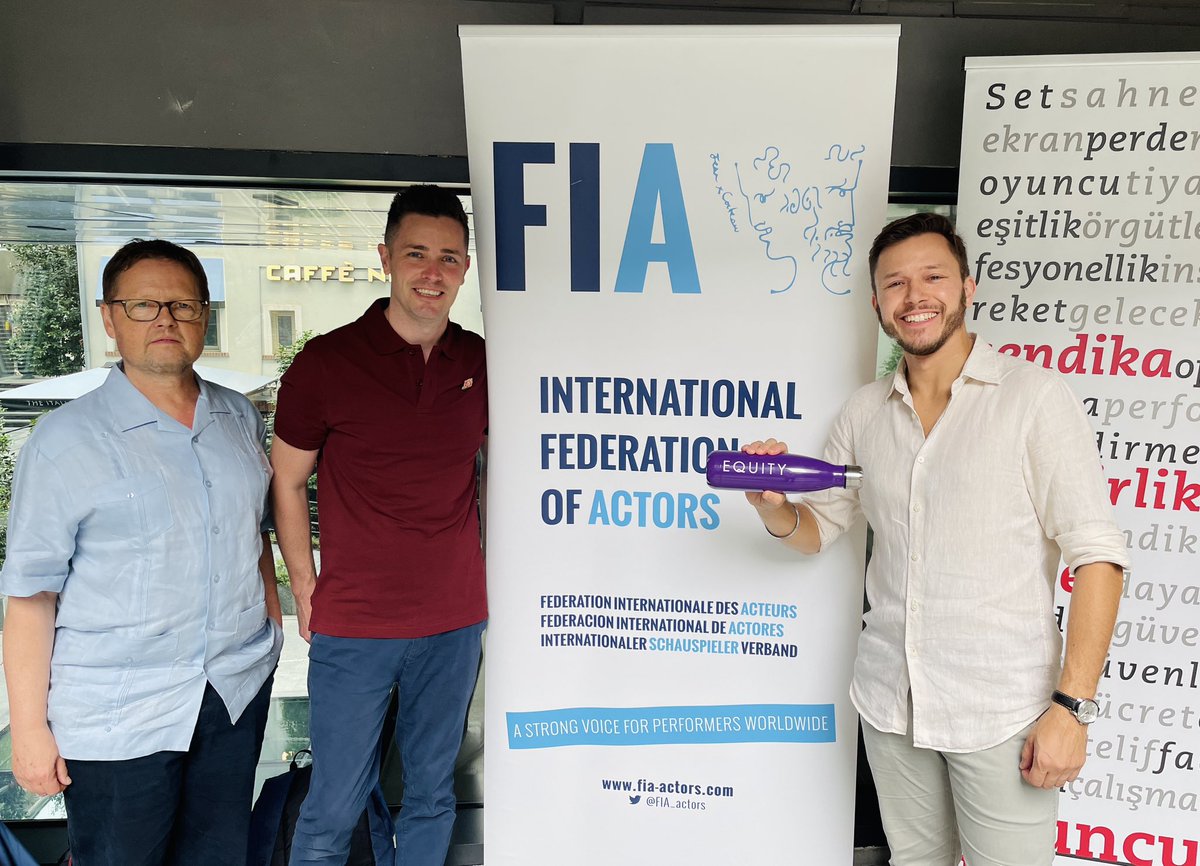 josephballard's tweet photo. Here we are on day two already of the Federation of International Actors Executive Conference. With @EquityUK #FIAexec2023 #FIAIstanbul
with UK comrades @DavidJohn1960 and @OfficialJassa
#joinaunion #actor https://t.co/gRdacqIGFL