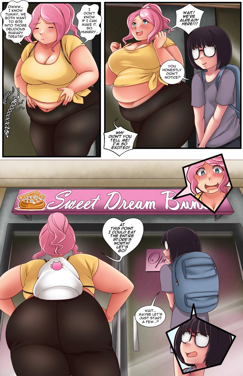 Page 17 of my new comic “Food, Cheerleaders, and Other Pervy Fantasies” Up to Page 20 is live on Patre/n. I don’t think I can go on, Mei, take my place on the team, befriend them, then eat all the cinnamon buns I couldn’t... wait we're here?!?!