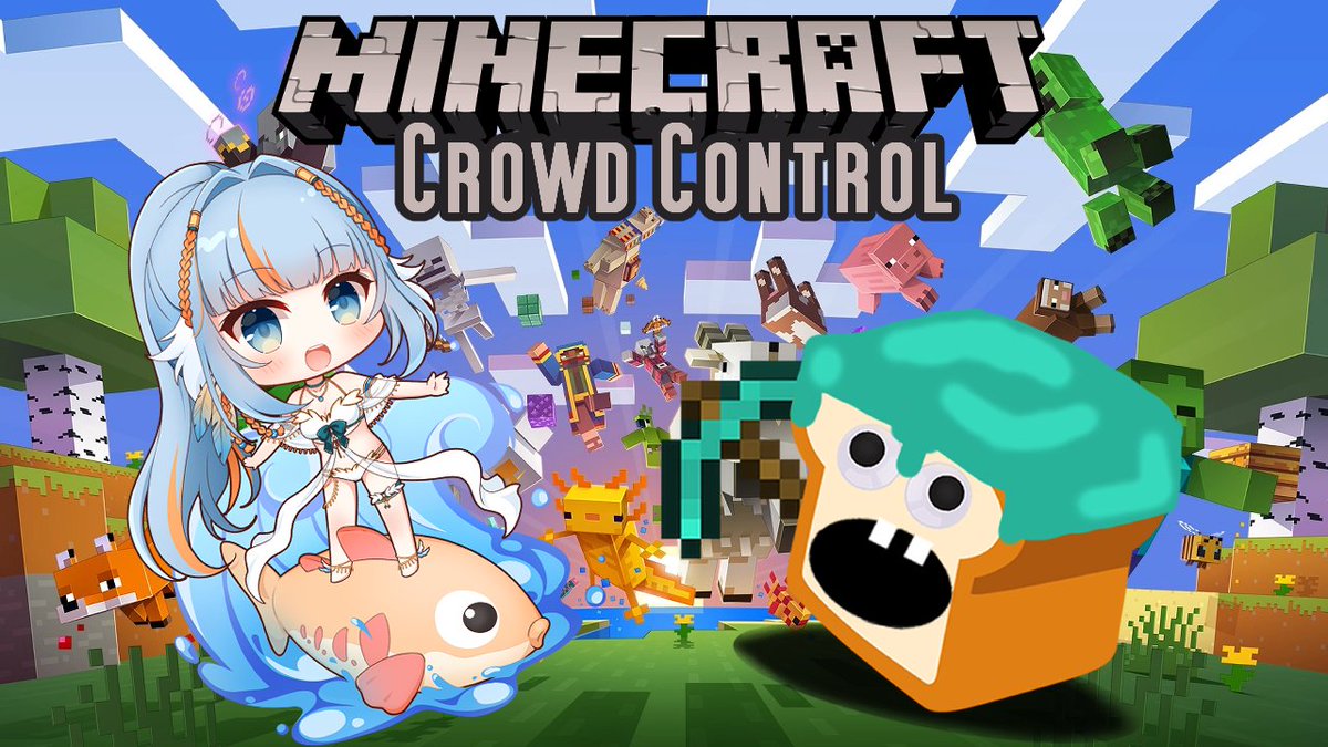 Minecraft Crowd Control collab with @LittleGibble means double trouble! Every redeem will affect both of us... Not only will you control our lives, but also our goals...! TODAY September 28th 04:00 JST (+1) | 21:00 CEST | 15:00 EDT | 12:00 PDT