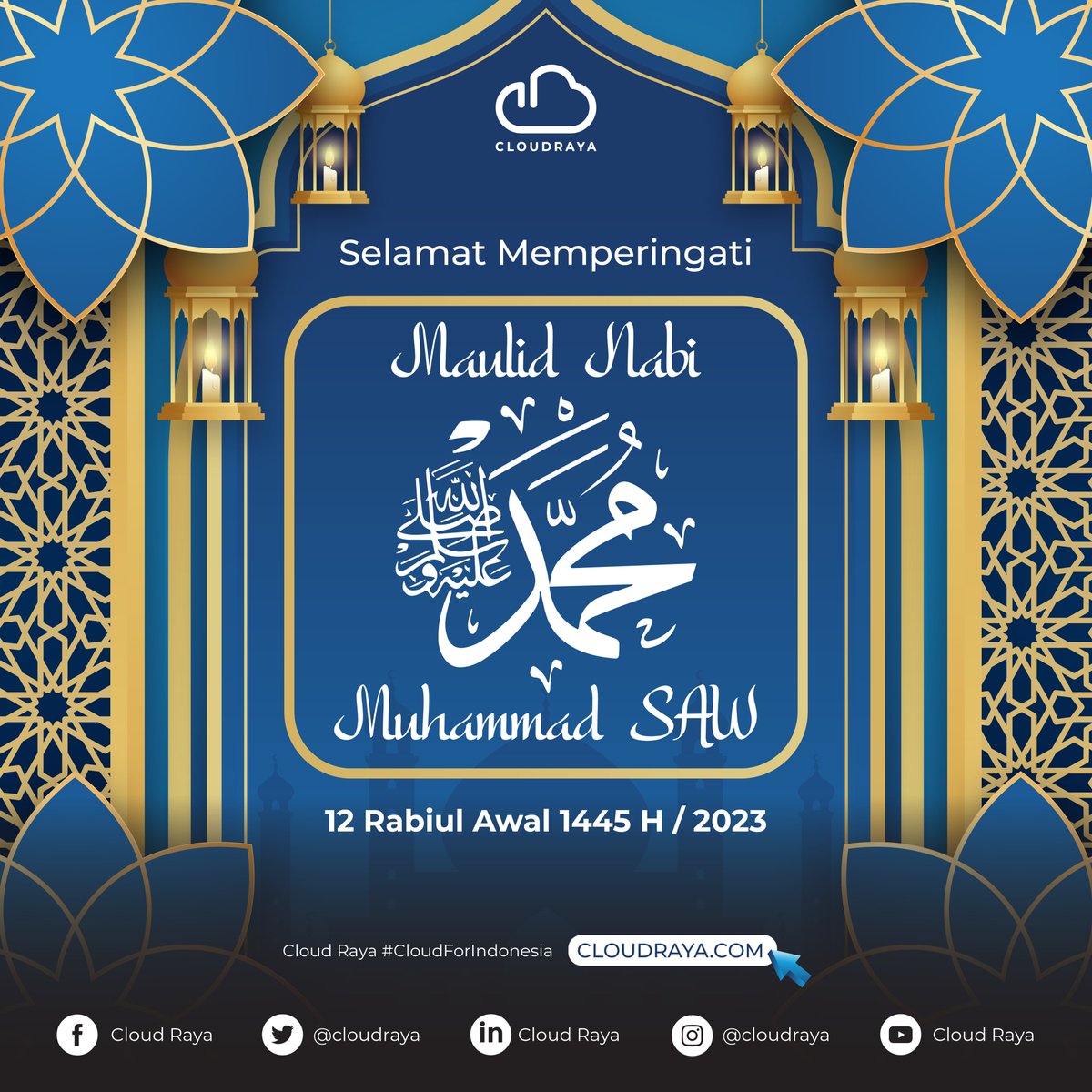 cloudraya's tweet photo. Mari merayakan Maulid Nabi Muhammad SAW dengan penuh sukacita dan kebersamaan. Dalam cahaya ajaran beliau, kita menemukan arah, inspirasi, dan tujuan yang memberi makna sejati bagi hidup kita. 🕊️🌟🕌

#CloudRaya #CloudForIndonesia #MaulidNabi2023 https://t.co/YHt7sXTX3x