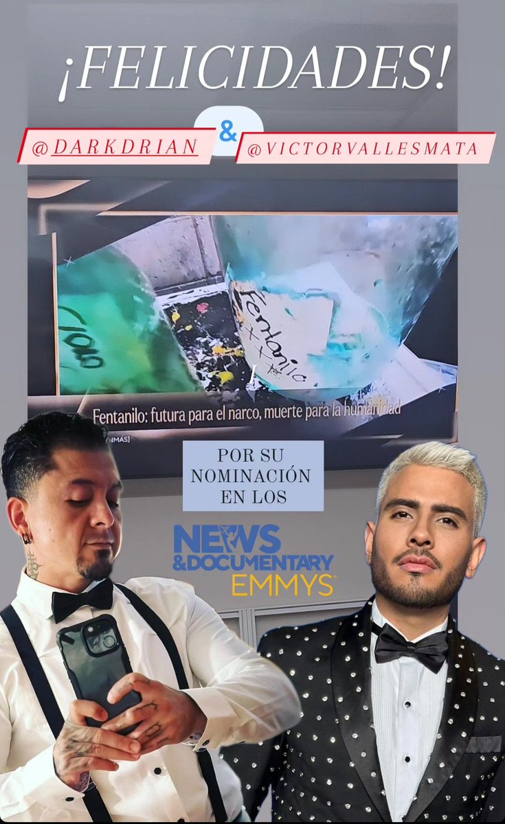 Muchas felicidades @VictorValles y @darkdrian por su nominación a los @newsemmys. Por ser tan chingones en lo que hacen y por ser grandes compañeros. En #EnPunto estamos orgullosos de ustedes! #NewsEmmys #Congrats