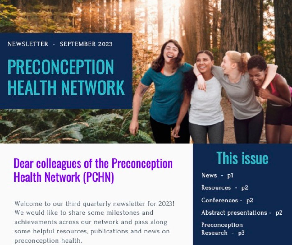 CreHipp's tweet image. Hot off the press! The #Preconception Health Network's latest newsletter 👀📰 
Click for updates on upcoming conferences, grants news, resources &amp;amp; more 👉 bit.ly/3ESSbWK
#preconceptionhealth #CREHiPP