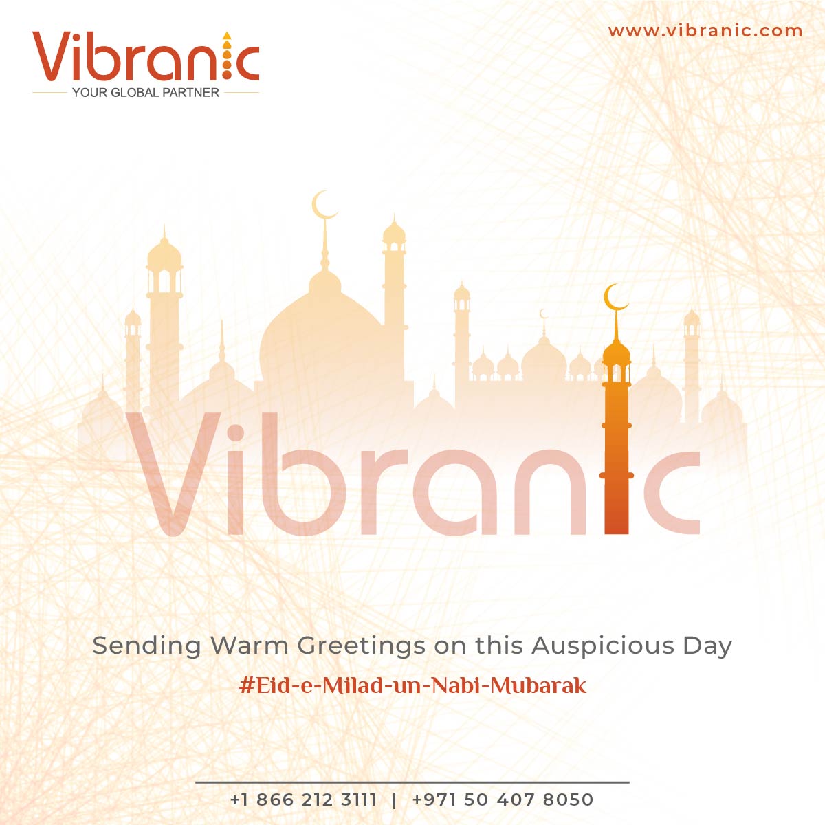 On this auspicious day of Eid Milad un Nabi, may your heart be filled with gratitude and your life be illuminated with the divine blessings of Allah. Eid Milad un Nabi Mubarak!

#Vibranic #GlobalPartner #VibranicDesigns #EidMiladunNabi #MiladunNabiMubarak #eid2023