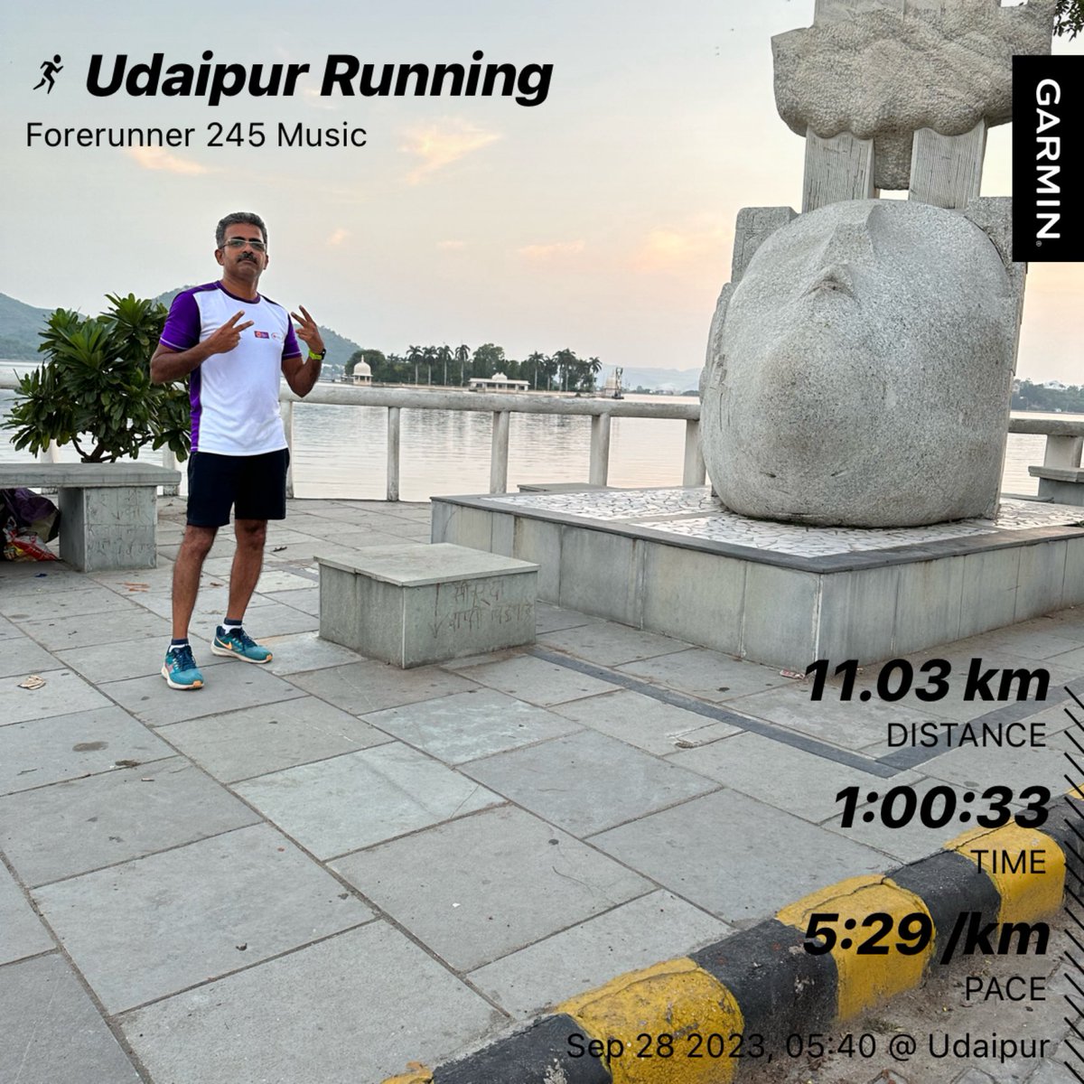 ArunPositivity's tweet photo. Good morning all . Did 11Km around FatheSagar lake . Awesome start to the day . Keep fit everyday 👍🏃 #DogLover #PetLover #Happy #Grateful #Positivity #Fit #Fitness #HealthyLifestyle #Runner #Run #Gratitude #GoodMorning n have a great day #Udaipur #rajasthan https://t.co/DaIjHknWe4