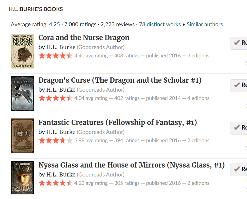 hlburkewriter's tweet photo. Hit 7k ratings on #goodreads! Yay! #Authorwin https://t.co/Jg1cnHkIYV